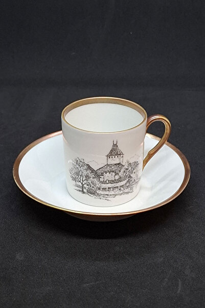 LANGENTHAL Swedish Schloss Oberhofen Castle Themed Coffee Cup and Saucer 80 ml