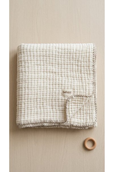 İloya Naturel 4 Kat Müslin Bebek Battaniye 100x100 cm %100 Pamuk Elyaflı – Ye...