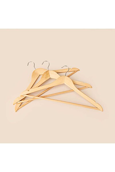 MATMEL Set of 3 Wooden Hangers - Light Brown