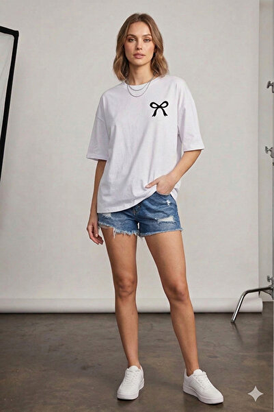 ALİ.COM Kurdele Special Printed Oversized Cotton Crew Neck Tshirt