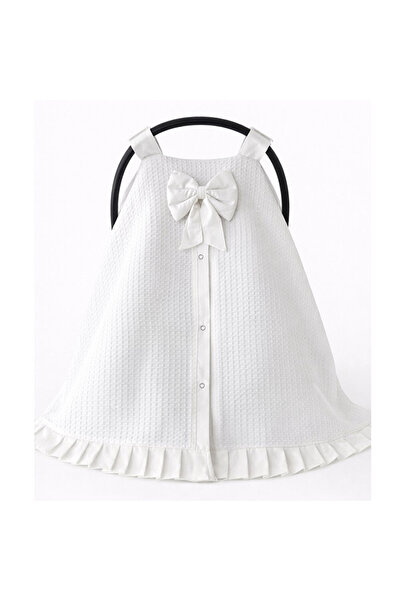 Jaju Baby White Waffle Ruffled Stroller Cover - Breathable Fabric, Pack of Co...