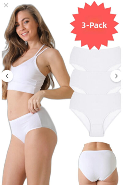 Onurel سراويل داخلية نسائية قطنية 100%، 12 قطعة، بالون الابيض