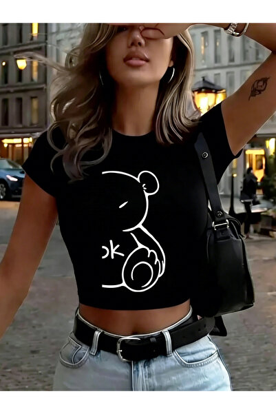 NOISSEY Cartoon Bear Feels Comfortable με τύπωμα Γυναικεία μπλουζάκια Babby T...