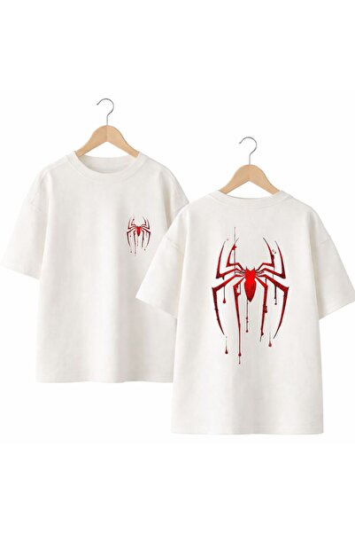 playwear Tricou cu decolteu rotund, cu imprimeu păianjen roșu pe spate și pie...