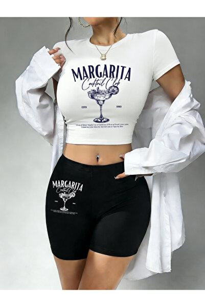 NOISSEY Hot Sweet Margarita Cocktail Club με τύπωμα Babby Tee και σορτς γυναι...