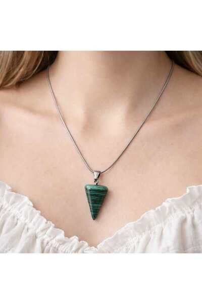Banum Luxury Natural Chrysoprase - Steel Necklace with Harmony Stone