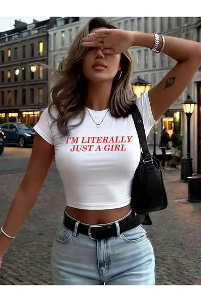 NOISSEY Ja sam bukvalno samo devojka, ženske kratke majice sa printom, letnje...