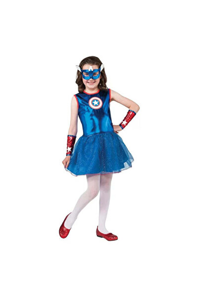 OEM Rochie Captain America pentru fete - Mărimea L (9-12 ani)