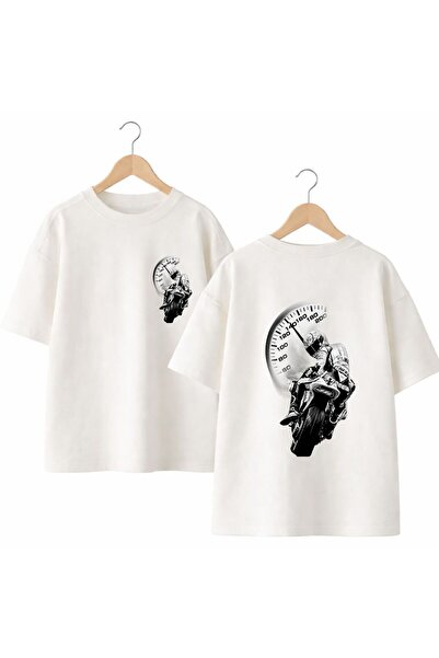 playwear Motorcu Sırt Ve Göğüs Baskılı %100 Pamuk Oversize Bol Kalıp Regular ...