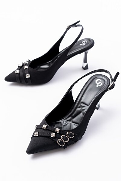 simplicity Χρυσό Premium Μαύρο Μυτερό Παπούτσι Με αγκράφα Γυναικείο Παπούτσι ...