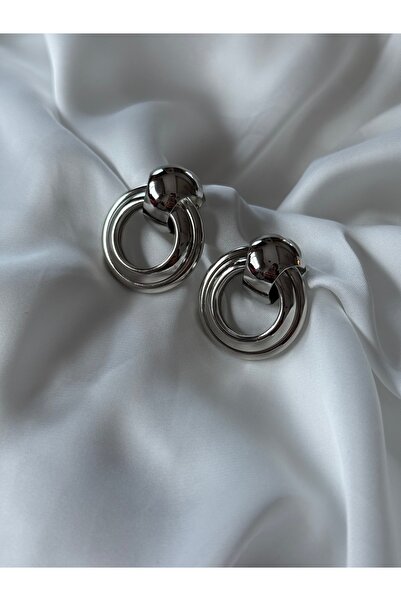 PALICE أقراط حلقية فضية منحنية