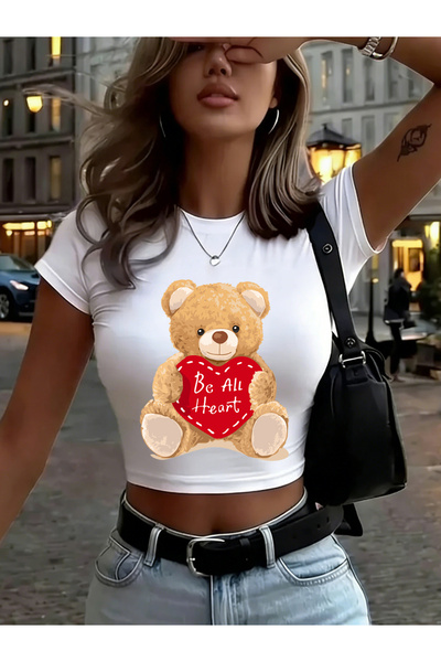 NOISSEY Slatki medved poklanja ti svoje srce Štampano Ženske bebi majice Ljet...