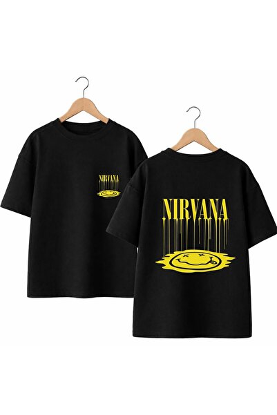 playwear Μπλουζάκι Nirvana Damla Emoji με στάμπα στην πλάτη και στο στήθος, 1...