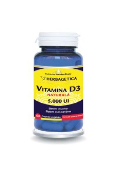 herbagetica Vitamin D3 5000 IU 60 Capsules