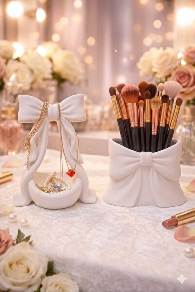 Nova 2-DELIČNI set nakita i organizatora šminke sa mašnom, moderni model sa m...