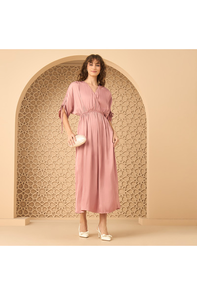 Generic Wrap Dress with Ruched Detail