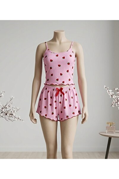 mottosleep 2 li Çilekli Şortlu Takım