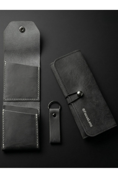 QESNIX 100% Real Leather Wallet |   3-Compartment Minimal Wallet Genuine Leat...