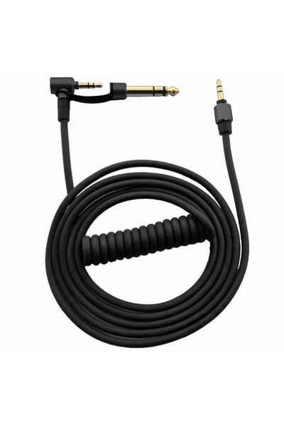 PadForce Cablu audio spiralat de 2 m pentru Beats Pro, Mixr, Studio, Solo, mu...