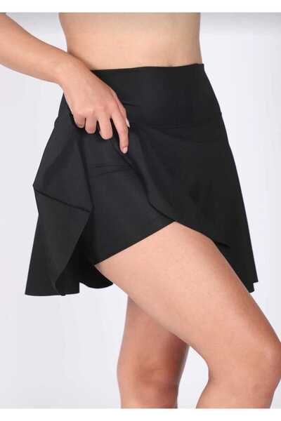 Lio20 Black High Waist Skirt with Shorts Beach & Sports Sea Skirt