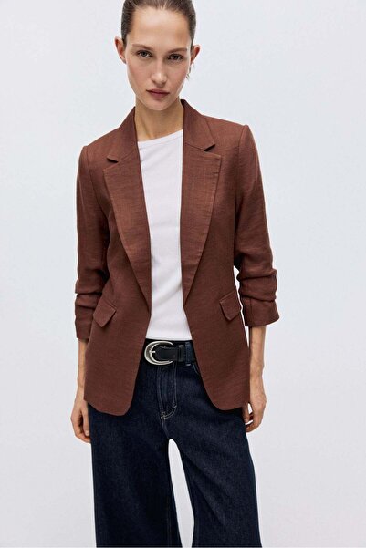 H&M Gathered-sleeve blazer