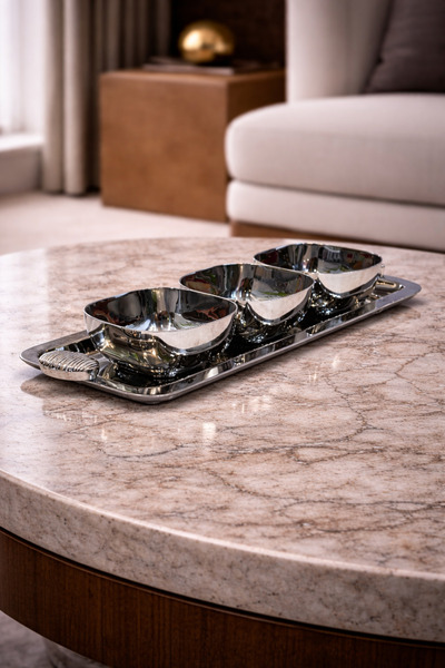 Generic (Unbranded) Luxury serving set with a modern touch - 4 pieces