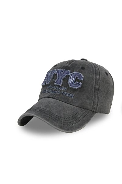 LUCEA Vintage Yıkamalı NYC Nakışlı Baseball Şapka – Unisex Ayarlanabilir Kep