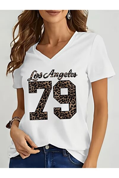 H&GHAMLEGİYİM cu imprimeu Tricou. Top casual cu mâneci scurte și decolteu în ...