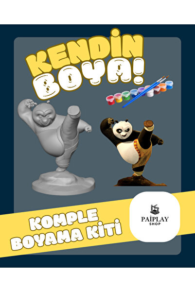 PAİPLAYSHOP Kung Fu Panda - Boyama Seti ve Kung Fu Panda Figürü