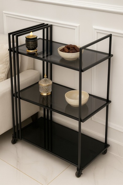 foryou عربية تقديم مطفي 3 دور زجاج شفاف صغير