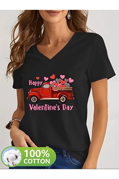 yombaa με τύπωμα Μπλουζάκι. Κοντομάνικο μπλουζάκι με λαιμόκοψη V για καλοκαίρ...