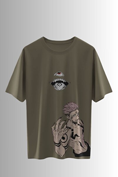 Ninkasiwear تي شيرت قطني كبير الحجم للجنسين من Jujutsu Kaisen Ryomen Sukuna A...