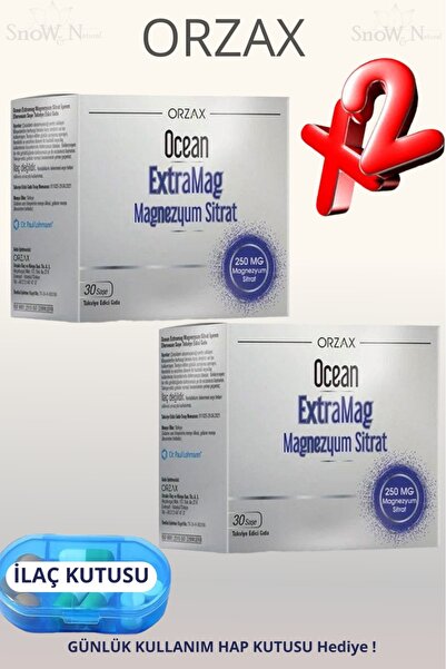 Ocean Extramag (Magnesium Citrate - P-5-P) Strawberry Flavored 30 Sachets 2 P...