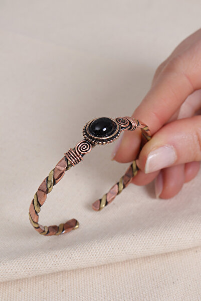 Süspüs Accessories Onix Taşlı Burgulu Bakır Bilezik