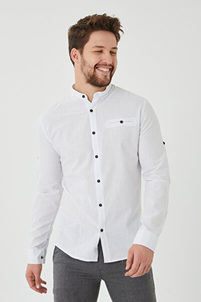 RAVANELLI Slim fit Sudijska kragna Pamuk Deo Lan Izgleda elegantno, sklopiva ...