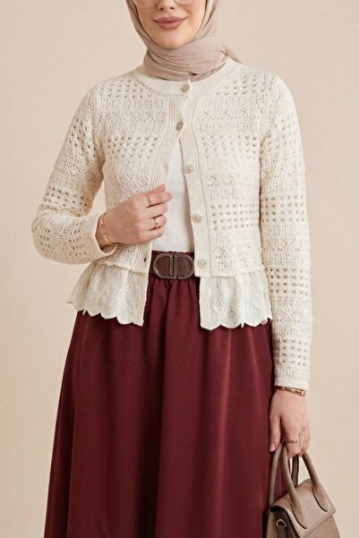 COjans حاشية تفاصيل درزات مطاط الخصر مبطن مستورد ناعم G قماش غبردين تنورة - ب...