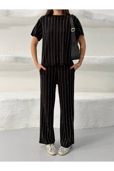 olalapasha New Season Stone Detailed Modal Fabric Double Set