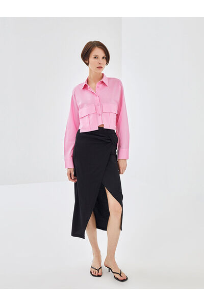 LC Waikiki Peak New Season Elastic Waist Ruched Detail Women's Skirt