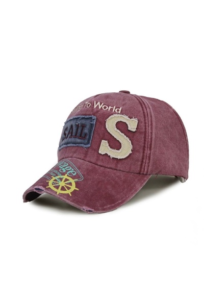 LUCEA Vintage Yıkamalı Sail yazılı Nakışlı Baseball Şapka – Unisex Ayarlanabi...