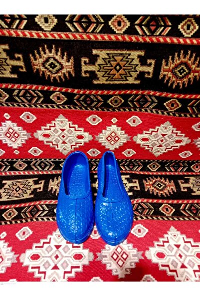 NO BRAND Mavi Kız Çocuk Lastik Ayakkabı Kaymaz Taban Hafif Günlük Köy Ayakkab...