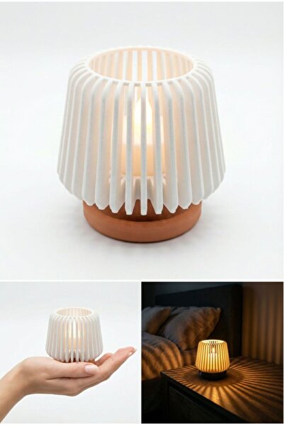 TARIK HOME Dekoratif Mini Abajur - Işık Oyunlu Ledli Mini Masa Lambası