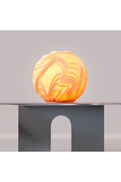 BEÇEK STORE Akış Dekoratif Masa Lambası Beyaz Japandi Organik Form Modern Abajur