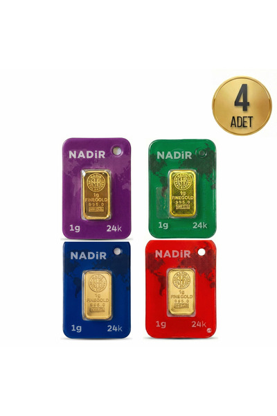 JEWELAi 1 Gram Külçe Altın (4 Adet) 995 Saflık Sertifikalı