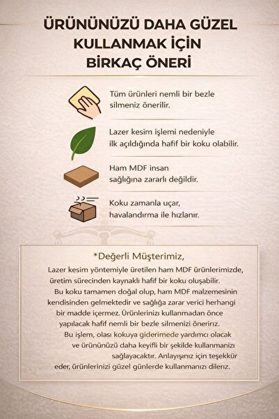 ArliaDesign Dekoratif Ahşap 40 CM Duvar Saati