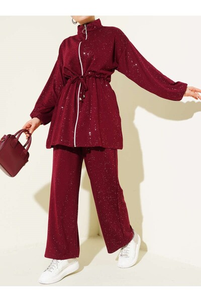 Lavanta Tekstil Bel Tünelli Glittery Loyşa Double Set