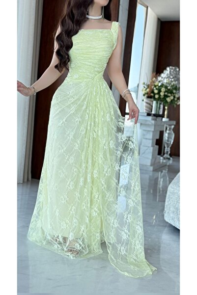 Warazan Soft long evening dress with a waist cut