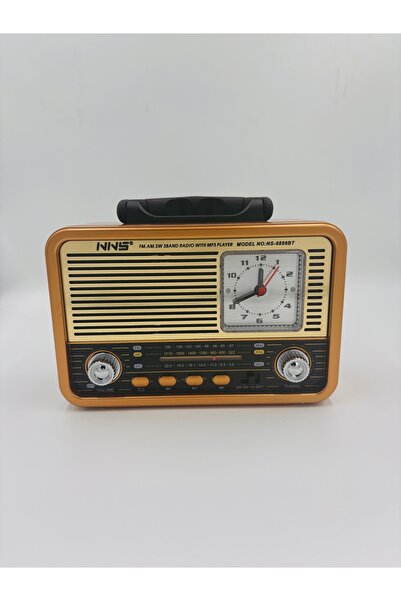 NNS NS-8898BT Retro Bluetooth Radyo Saatli USB/TF Müzik Çalar