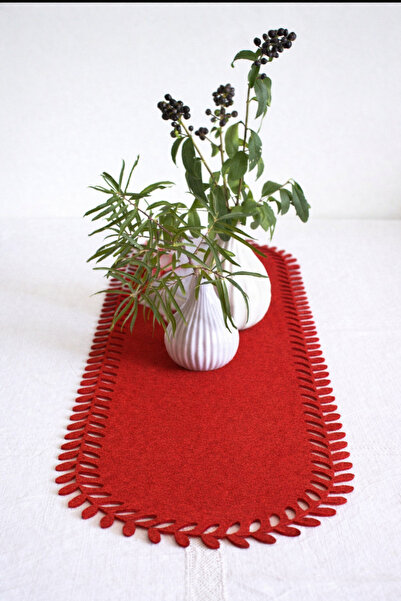 Diva Home Felt Table Runner 3mm 100 X 33cm Laser Cut Patterned