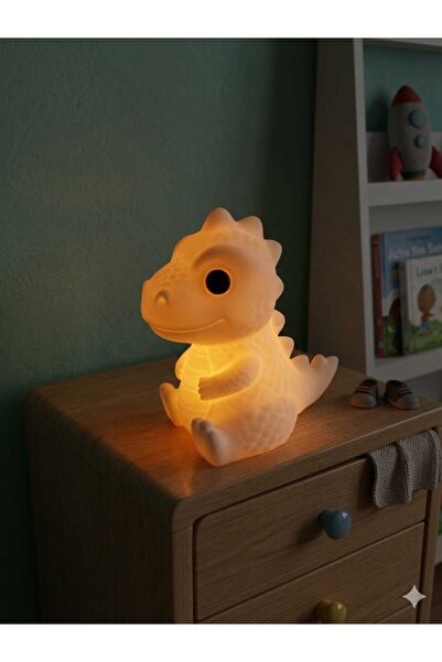 BASKIMARKETİM Unicorn Figürlü Dinazor Ledli Gece Lambası