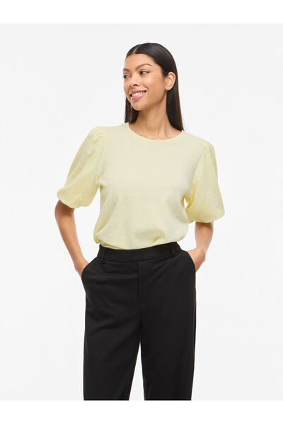 VILA Oberteil mit kurzen Ärmeln VIMALORA Rundhals